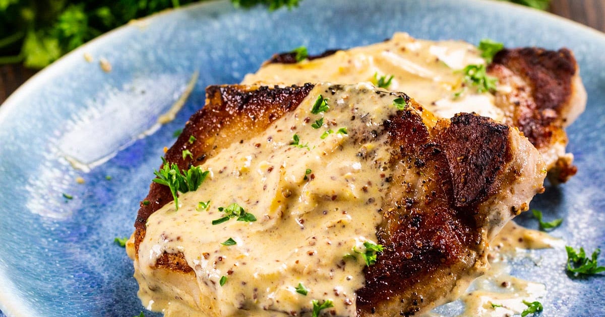 Pork Chops with Creole Mustard Sauce Recipe | Samsung Food App