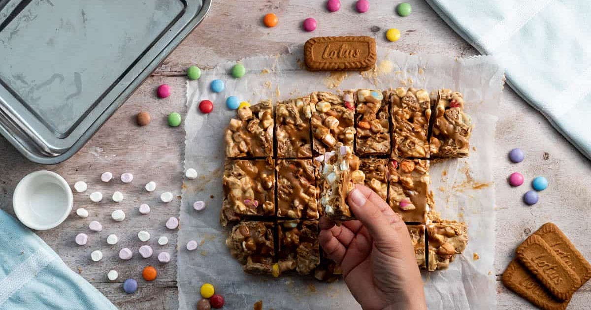 Easy White Chocolate Biscoff Rocky Road Recipe | Samsung Food App