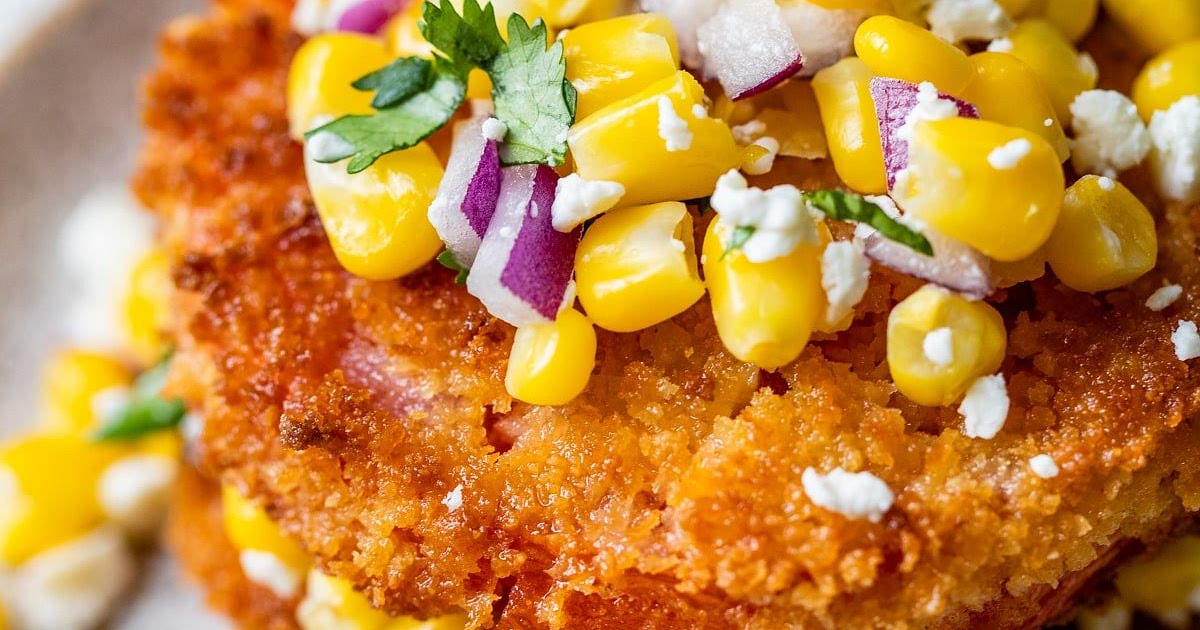 Fried Tomatoes with Corn Salsa Recipe | Samsung Food App
