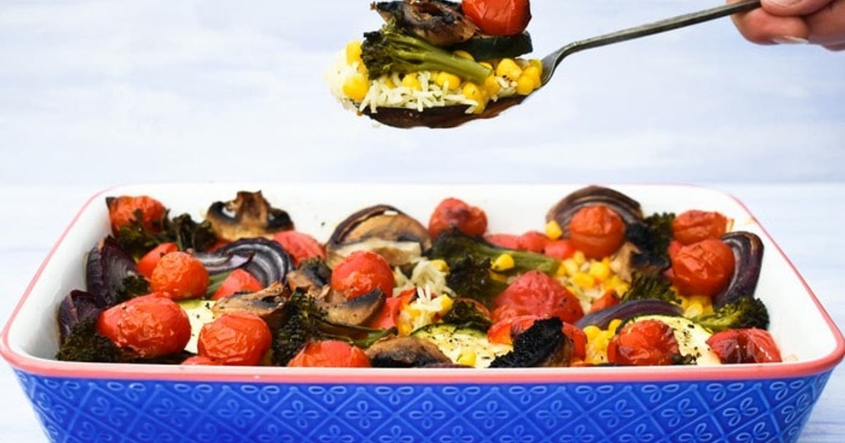 Roasted Vegetable Rice Bake Recipe | Samsung Food App