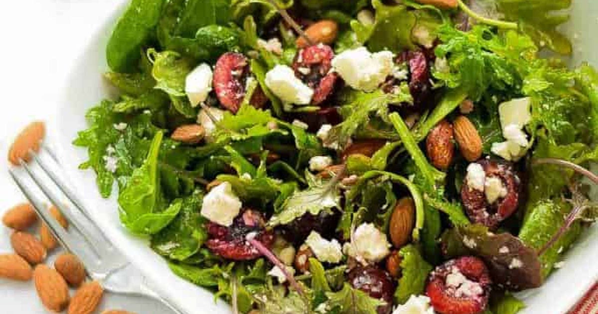 Supergreens Salad with Cherries and Feta Recipe | Samsung Food App