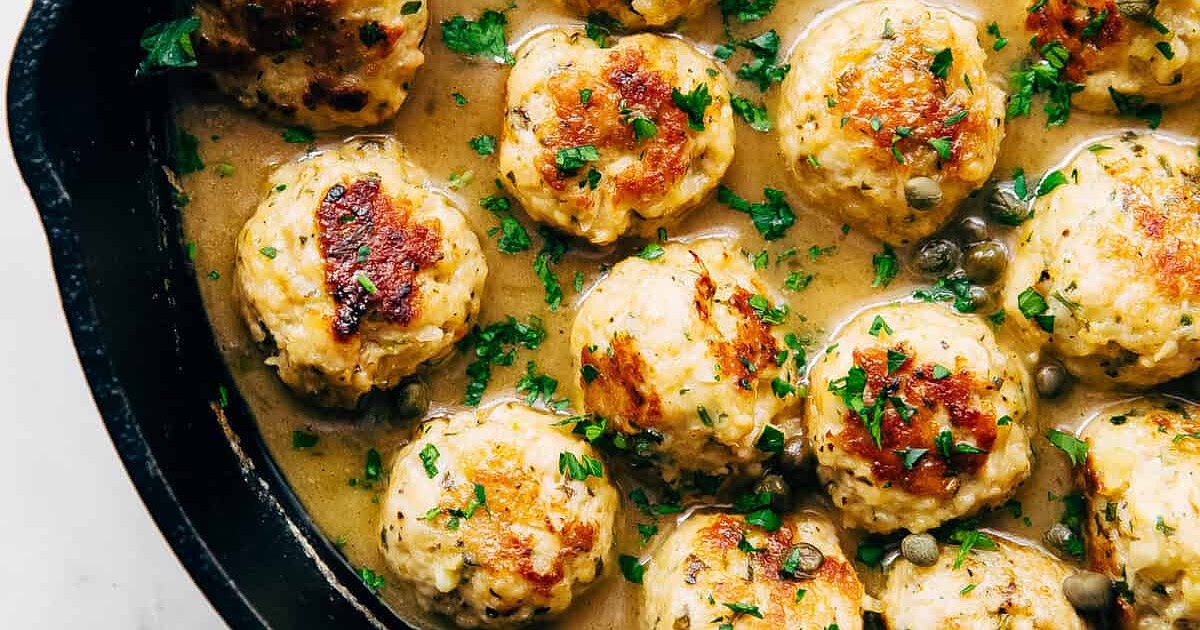 Rustic Chicken Piccata Meatballs Recipe | Samsung Food App