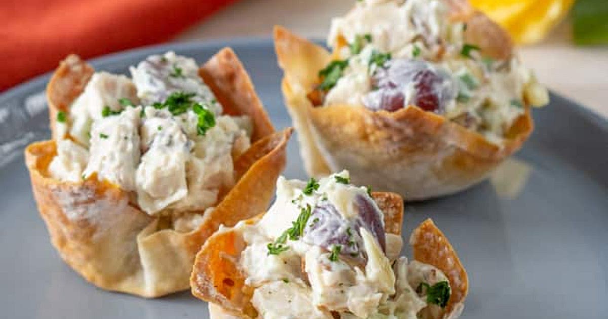 Chicken Salad Wonton Cups Recipe | Samsung Food App