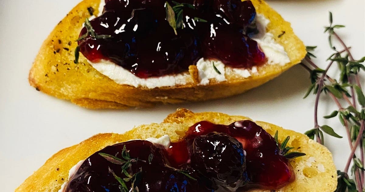 Cherry Goat Cheese Crostini Recipe | Samsung Food App