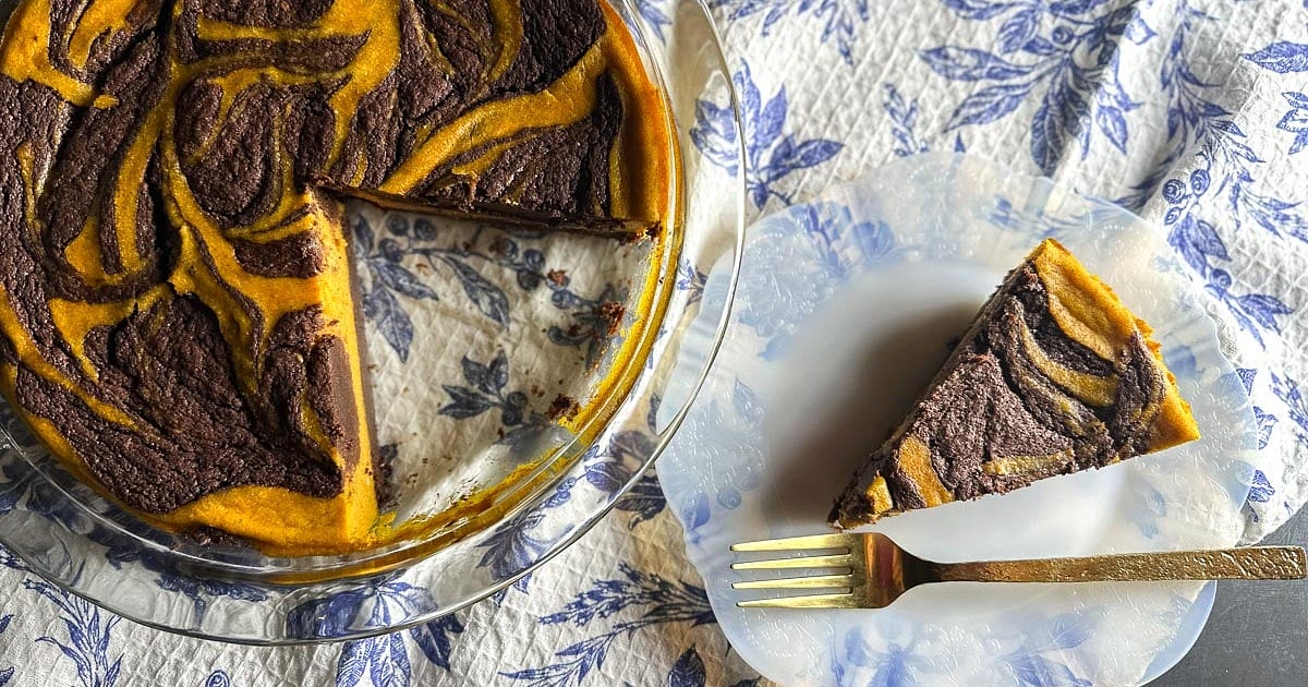 Low FODMAP Pumpkin Swirl Brownie Pie Recipe | Samsung Food App