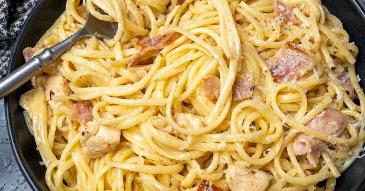 Creamy Chicken and Bacon Pasta Recipe | Samsung Food App