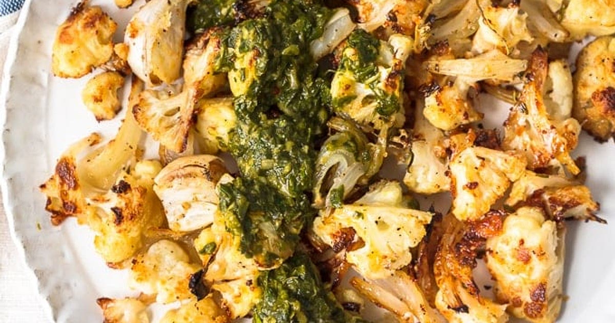 Roasted Cauliflower with Chimichurri Sauce Recipe | Samsung Food App