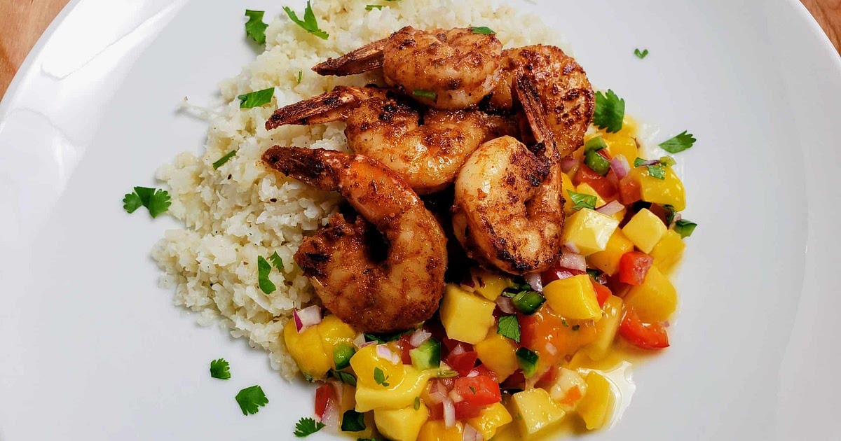 Shrimp with Coconut Cauliflower Rice and Mango Salsa Recipe | Samsung Food App