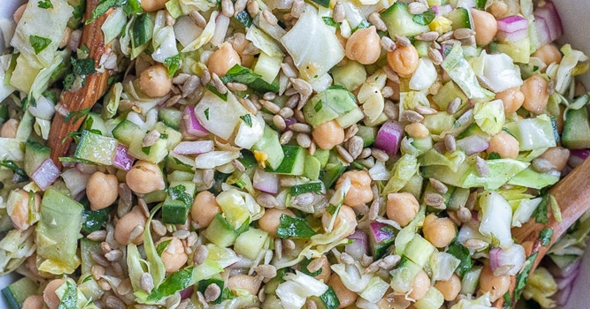 Chickpea Salad with Cucumber and Cabbage Recipe | Samsung Food App