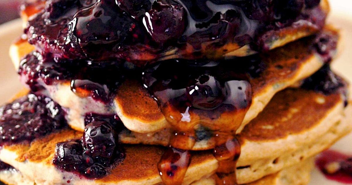 Protein Pancakes with Blueberry Syrup Recipe | Samsung Food App