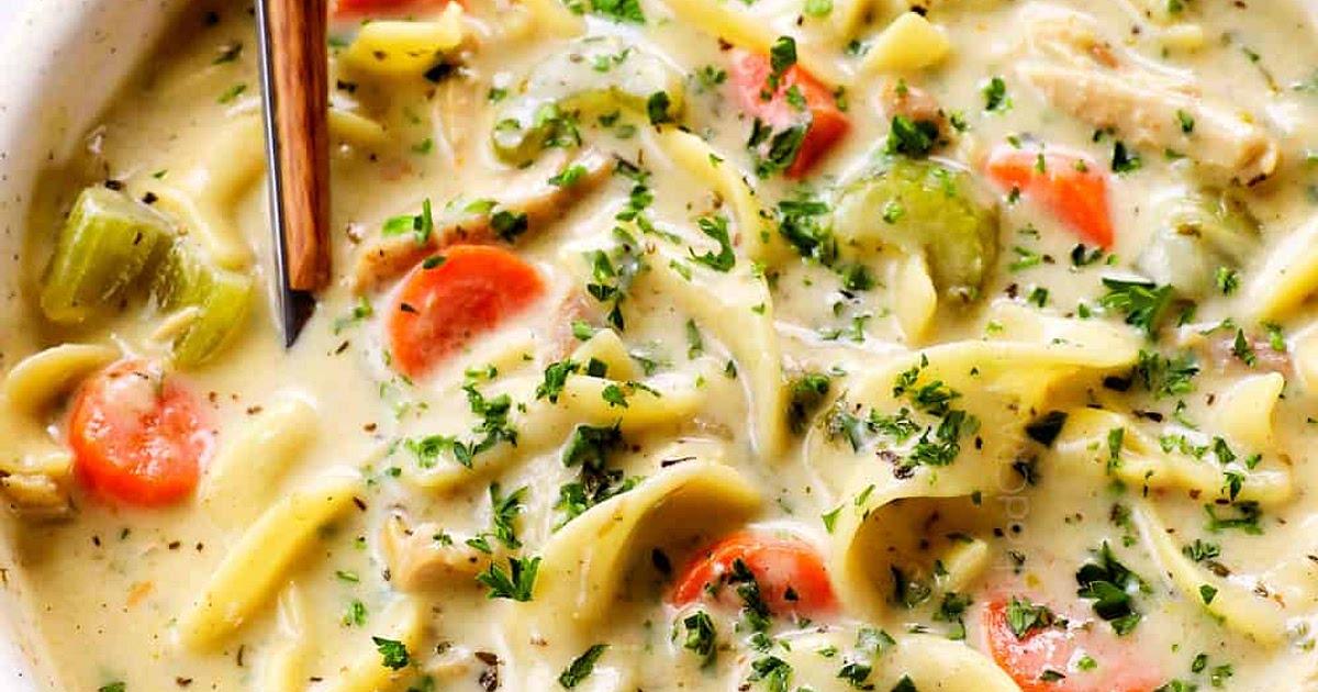 Creamy Chicken Noodle Soup Recipe | Samsung Food App