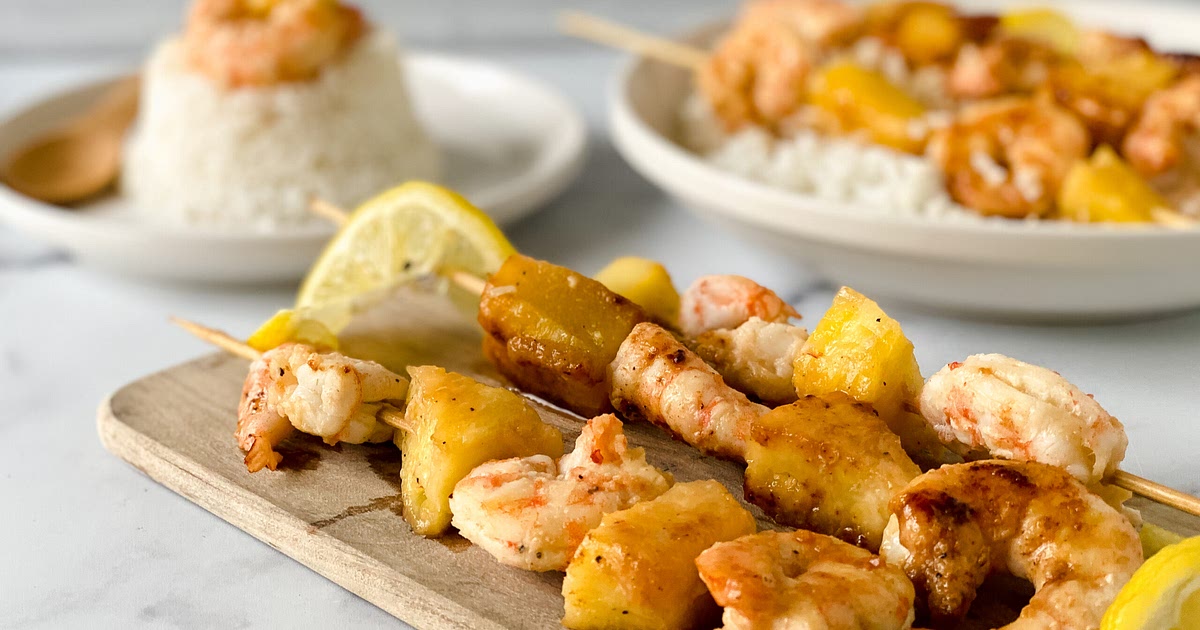 Honey Garlic Shrimp Skewers with Pineapple Recipe | Samsung Food App