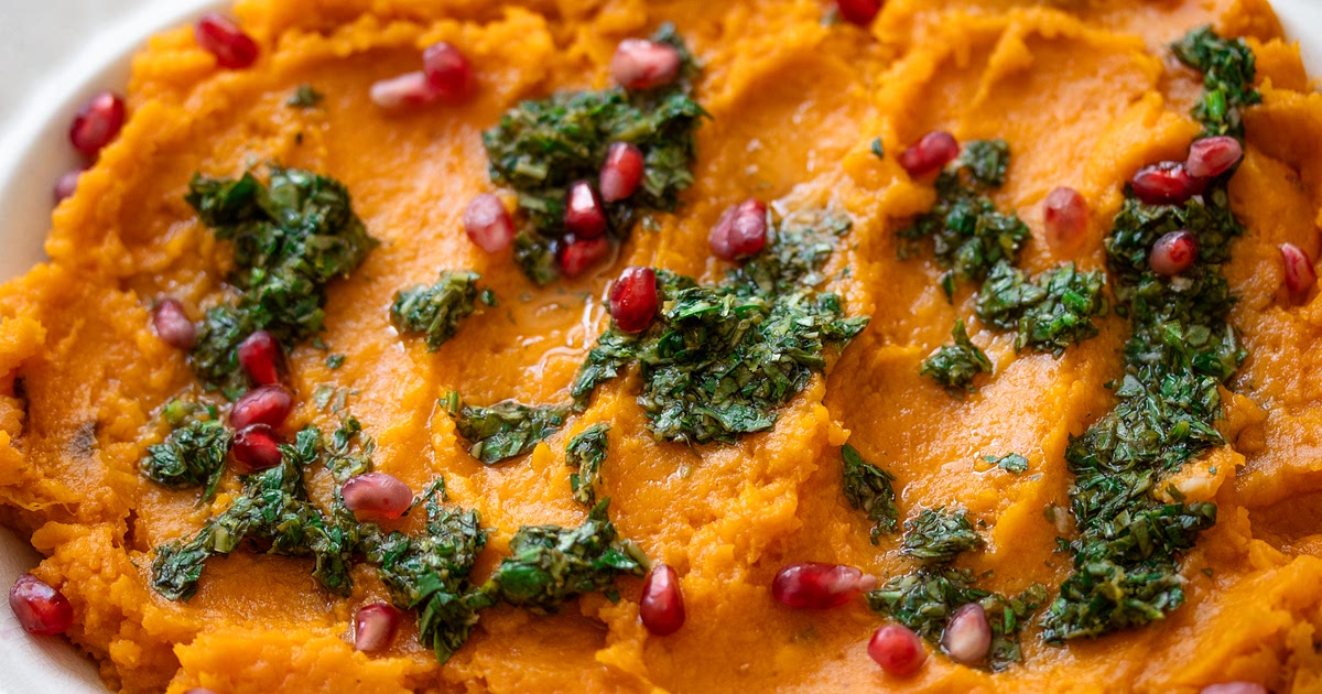 Mashed Sweet Potatoes With Lemon Basil Sauce Recipe | Samsung Food App