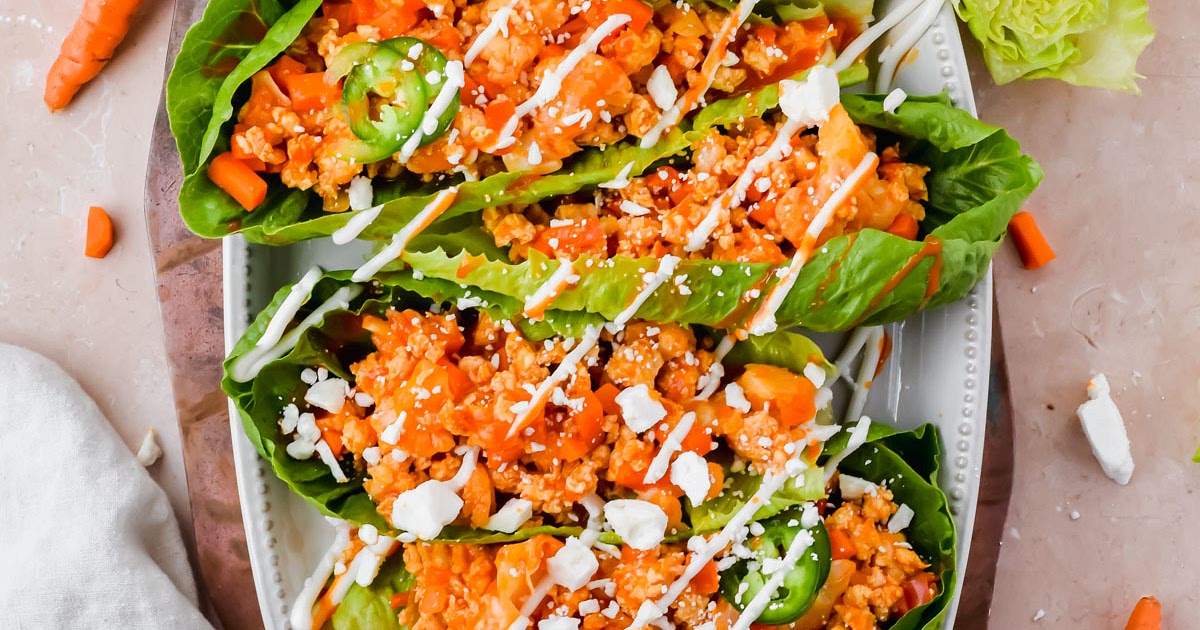 Buffalo Cauliflower Chicken Lettuce Wraps Recipe | Samsung Food App