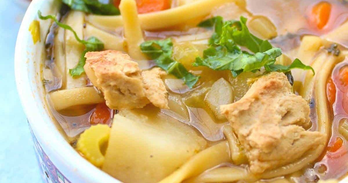 Vegan chicken noodle soup Recipe | Samsung Food App