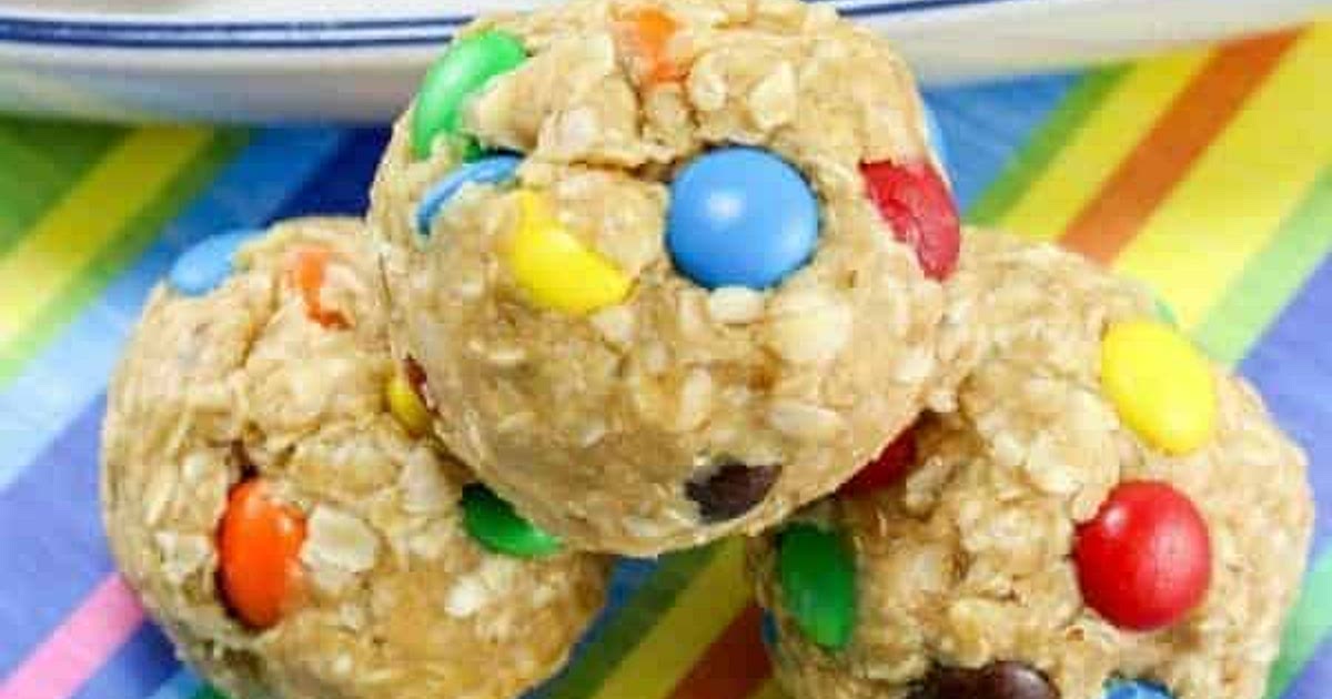 Monster Cookie Oatmeal Peanut Butter Balls with M&Ms Recipe | Samsung Food App