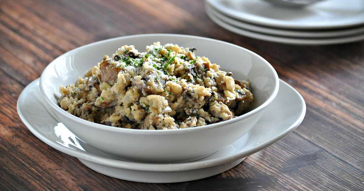 Low Carb Cauliflower Rice Mushroom Risotto Recipe | Samsung Food App