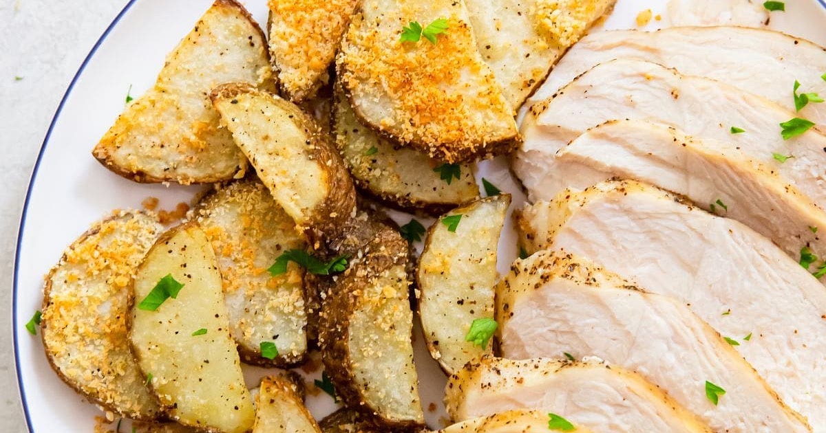 Air Fryer Chicken Breast and Potatoes Recipe | Samsung Food App