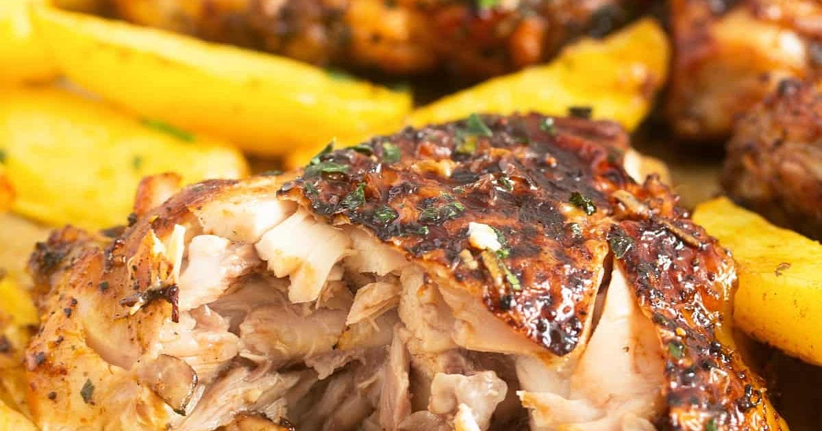 Roasted Chicken Thighs and Potatoes Recipe | Samsung Food App