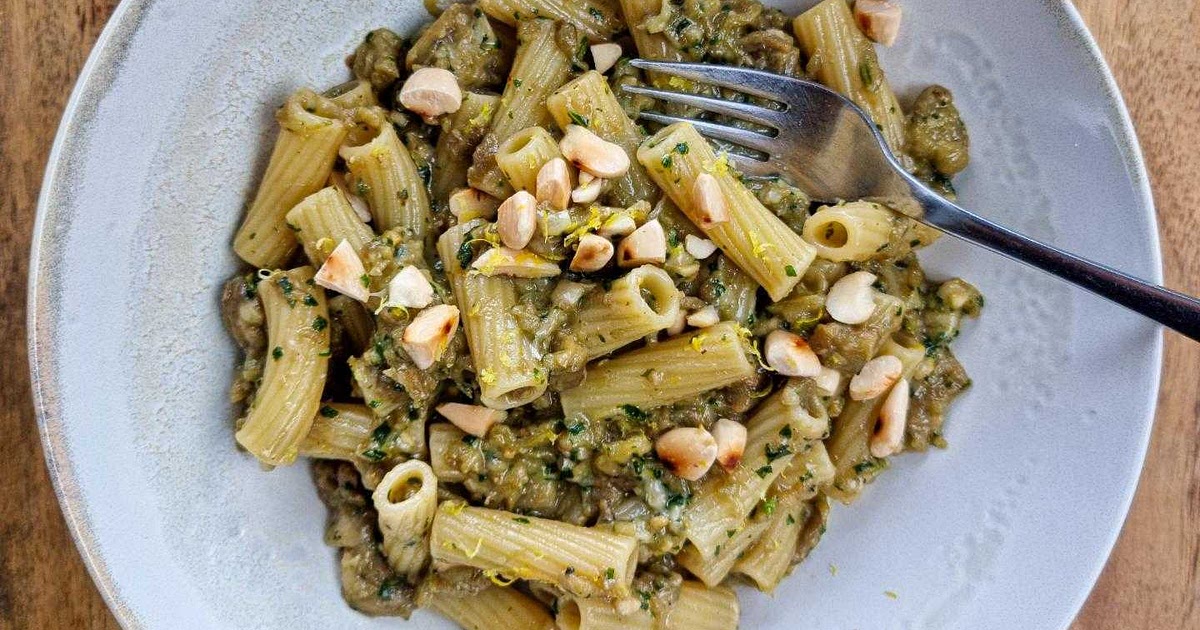 Eggplant pesto pasta Recipe | Samsung Food App