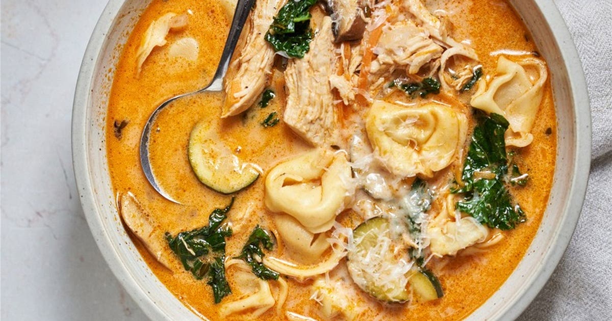 Chicken and Tortellini Vegetable Soup Recipe | Samsung Food App