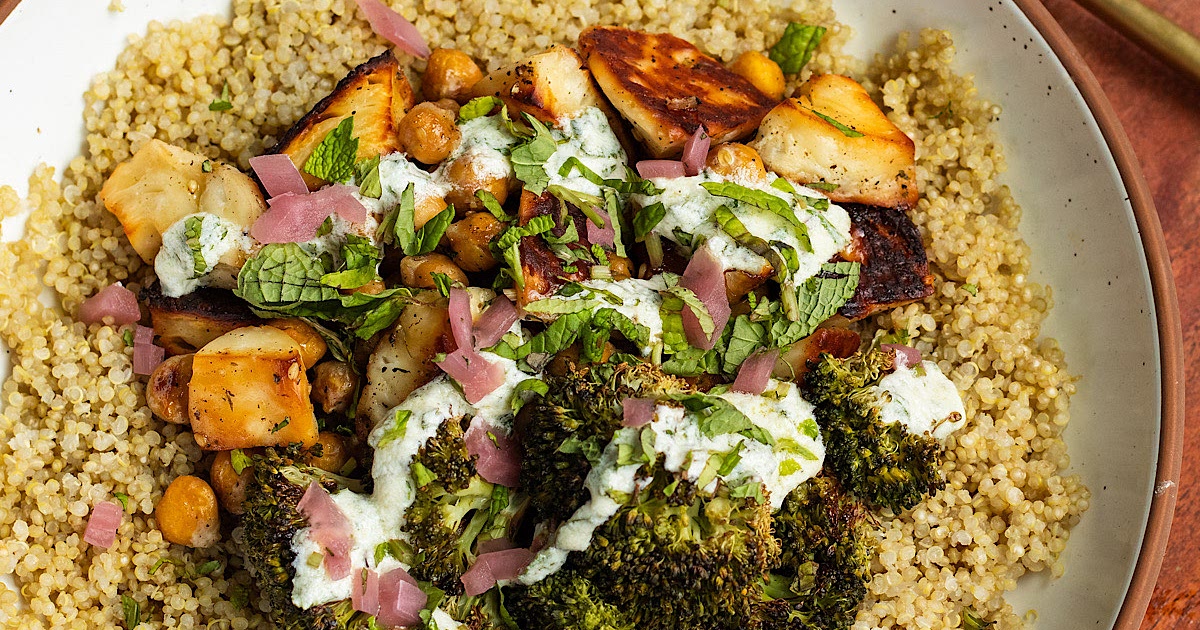Hot Honey Chickpea and Halloumi Bowl Recipe | Samsung Food App