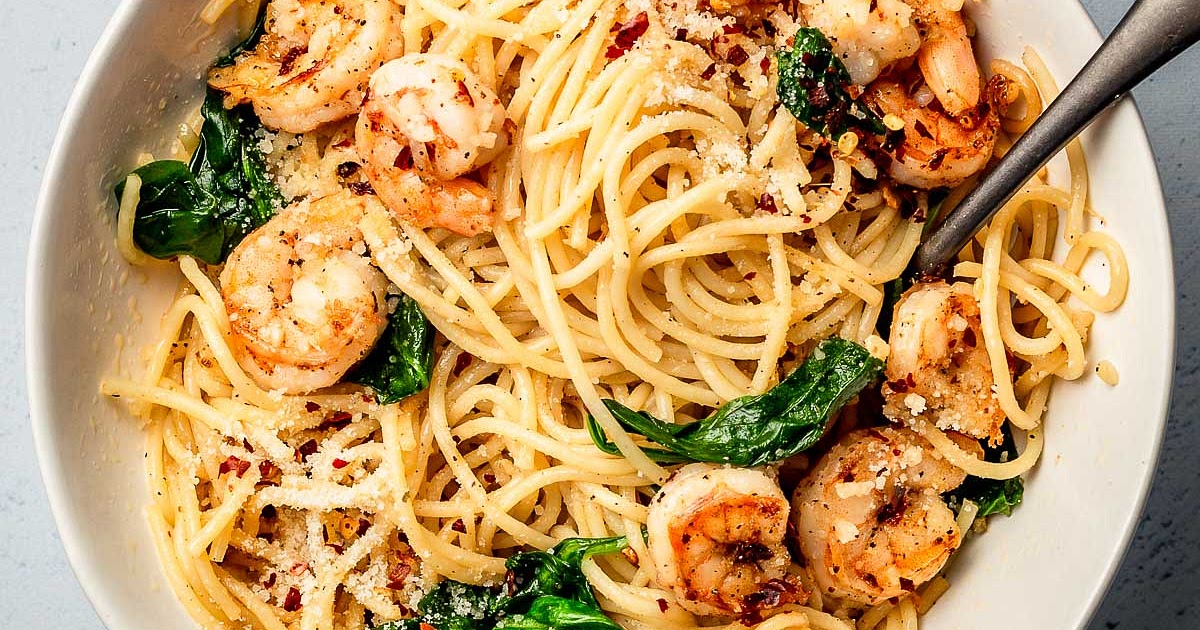 Garlic Butter Shrimp Pasta Recipe | Samsung Food App