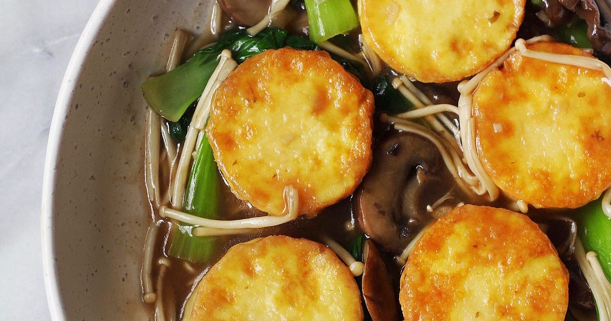 Egg Tofu with Mushroom Gravy Sauce Recipe | Samsung Food App