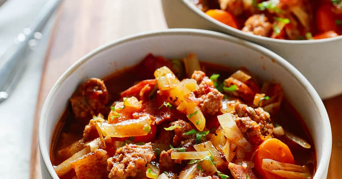 Cabbage and Sausage Stew Recipe | Samsung Food App