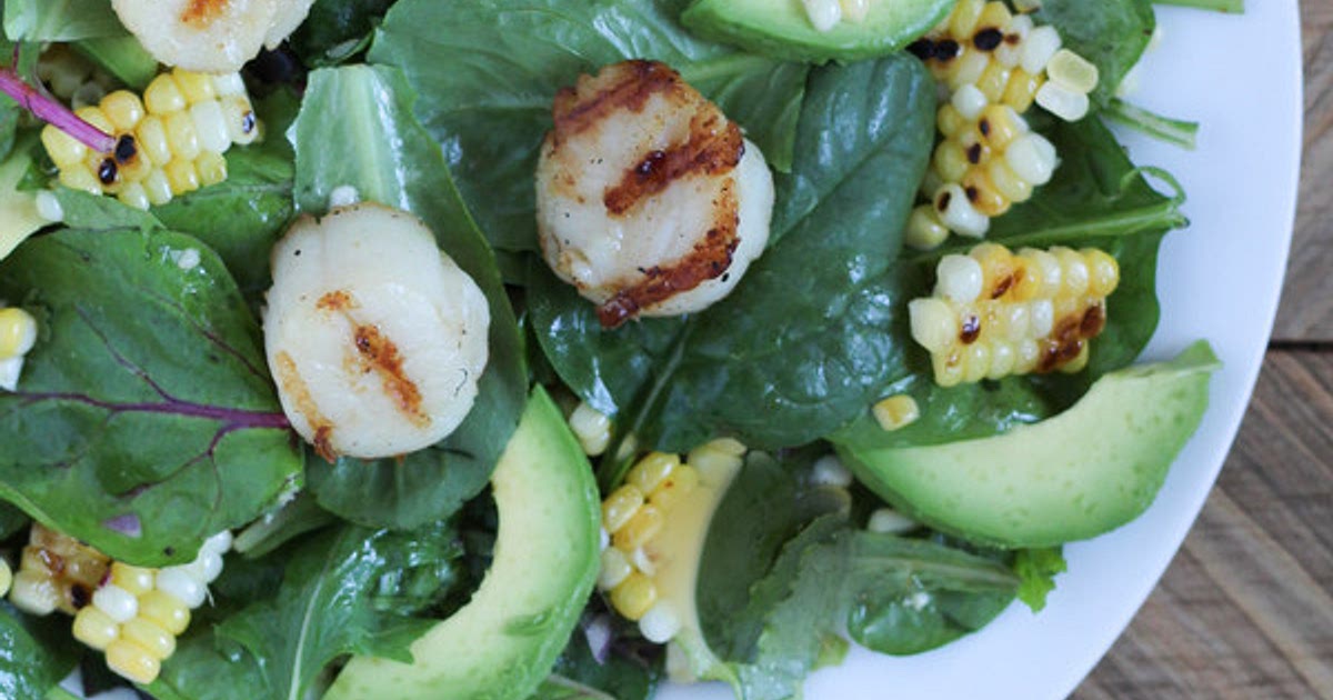 Grilled Scallops with Corn, Lime and Avocado Salad Recipe | Samsung Food App
