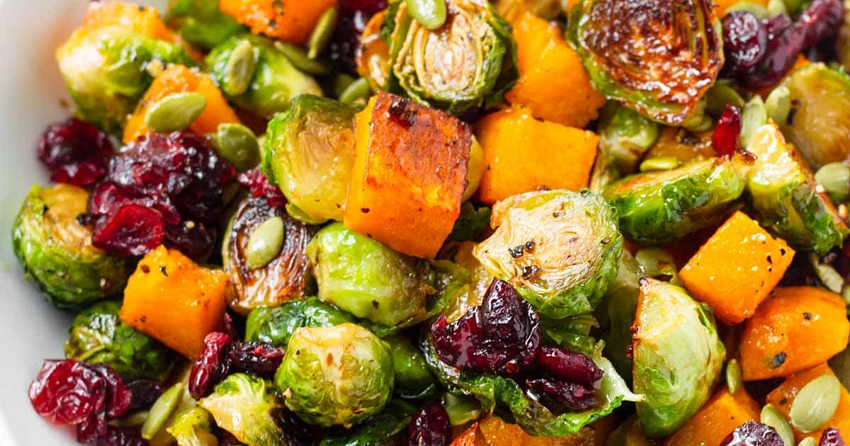 Roasted Butternut Squash and Brussels Sprouts Recipe | Samsung Food App
