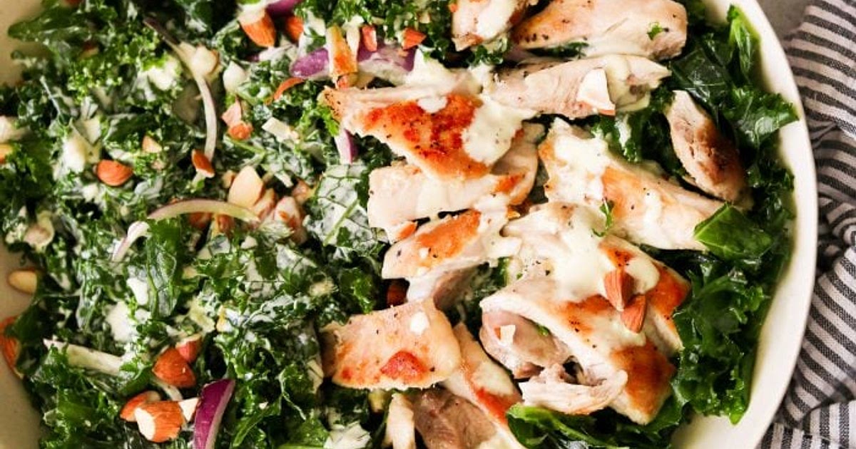 Whole30 Kale Chicken Caesar Salad + The Best Whole30 Caesar Dressing Recipe | Samsung Food App