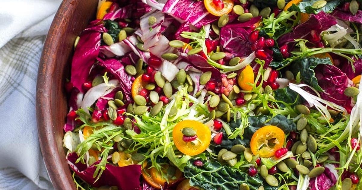 Low FODMAP Greens with Kumquats & Pomegranate Recipe | Samsung Food App