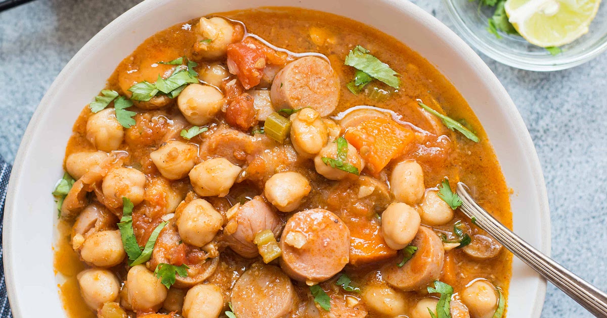 Slow Cooker Chickpea Sausage Stew Recipe | Samsung Food App
