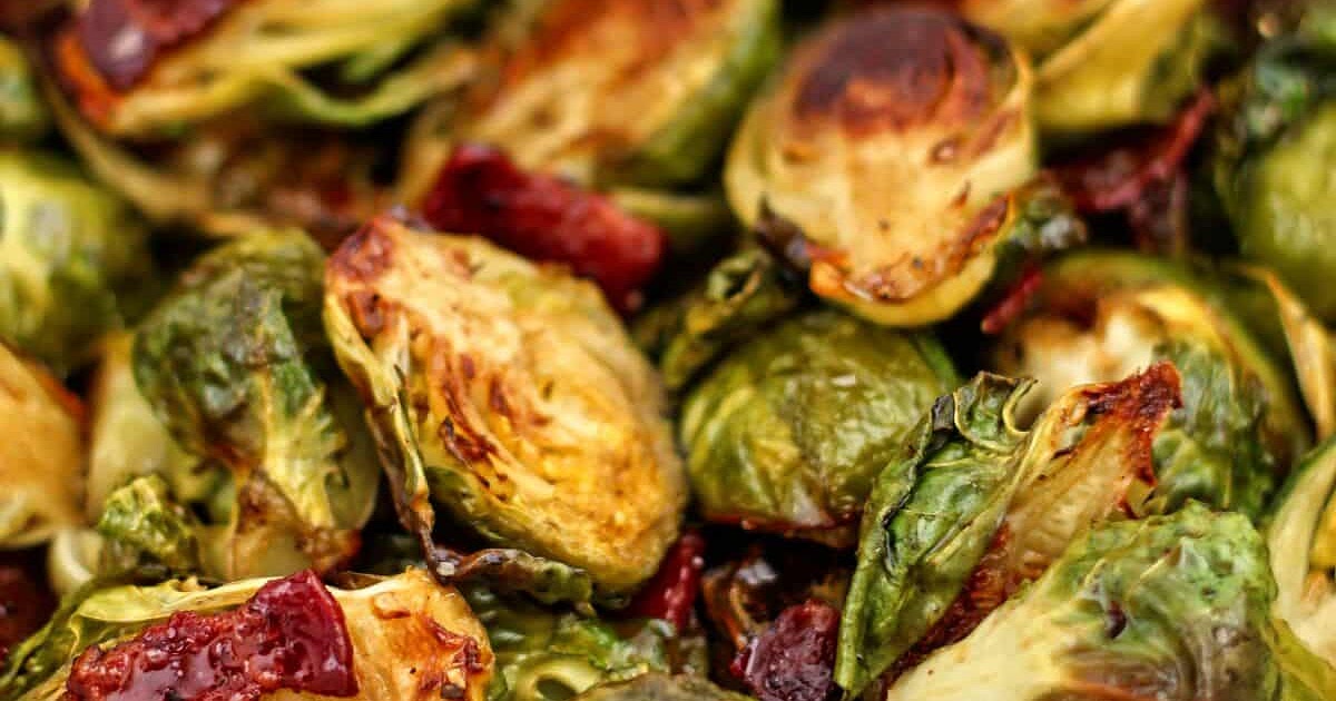 Cider Glazed Roasted Brussels Sprouts with Bacon Recipe | Samsung Food App