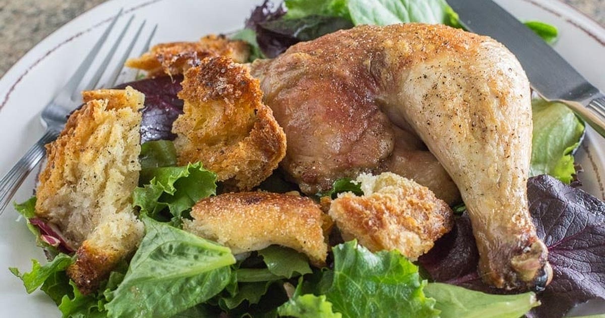 Spatchcocked Chicken with Sourdough Croutons & Schmaltz Recipe | Samsung Food App