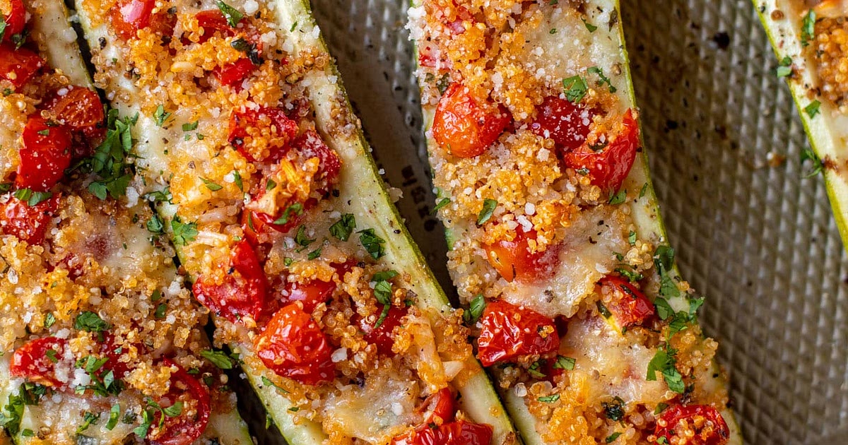 Bruschetta Quinoa Zucchini Boats Recipe | Samsung Food App
