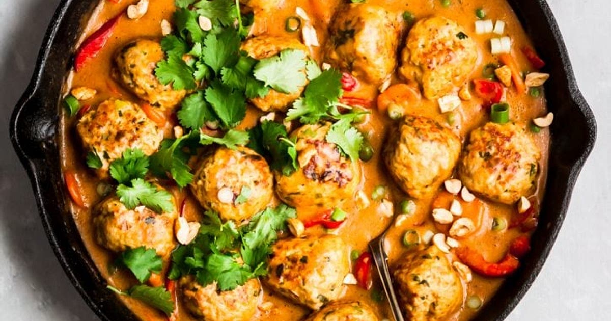 One Pan Ginger Chicken Meatballs with Peanut Sauce Recipe | Samsung Food App
