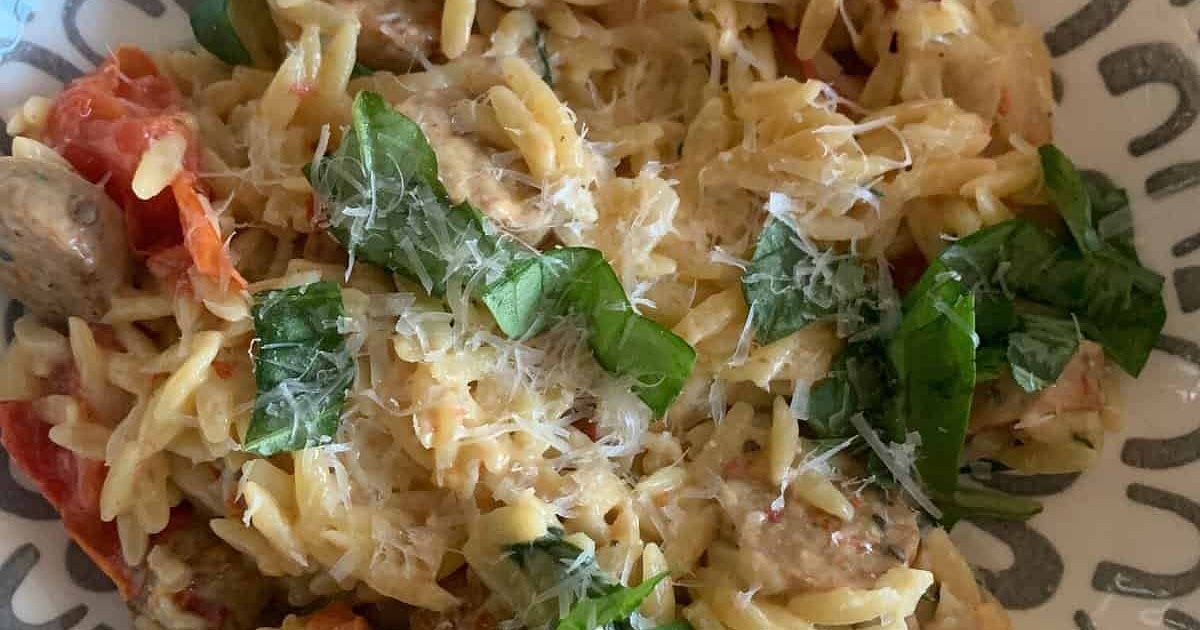Roasted Tomato & Chicken Sausage Orzo Recipe | Samsung Food App