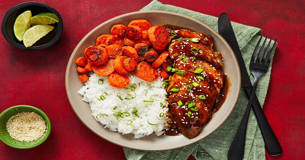 Bulgogi Pork Tenderloin with Roasted Carrots & Lime Rice Recipe | Samsung Food App