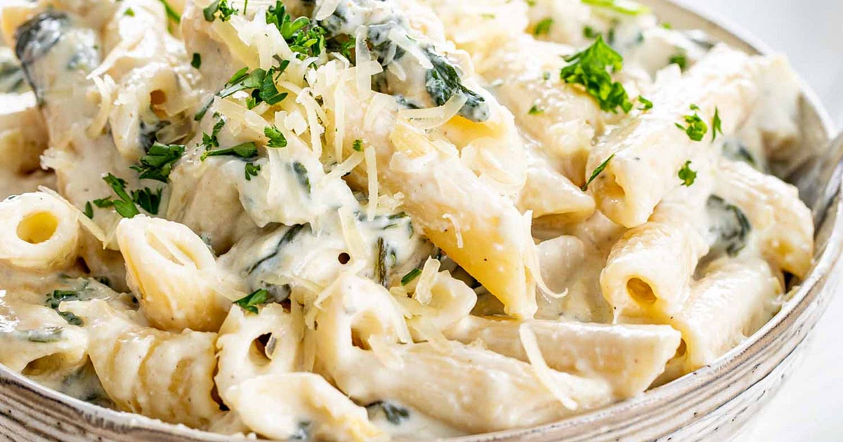 Spinach Artichoke Pasta Recipe | Samsung Food App