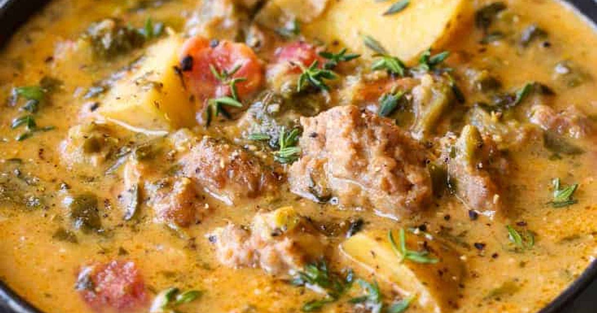 Creamy Potato Soup with Italian Sausage Recipe | Samsung Food App