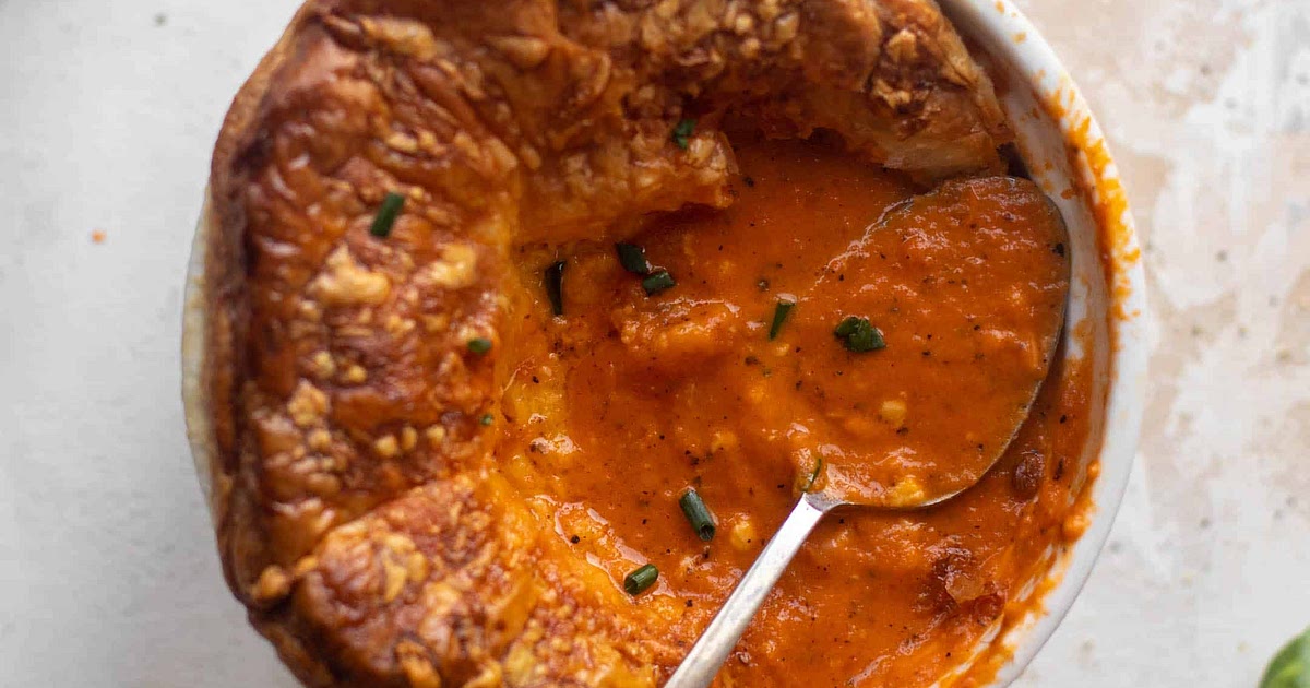 Tomato Soup with Cheddar Puff Pastry Recipe | Samsung Food App