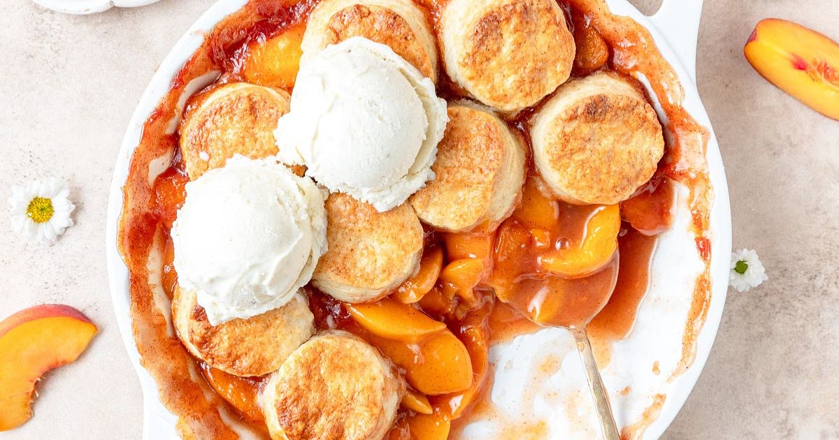 Peach Cobbler with Biscuit Topping Recipe | Samsung Food App