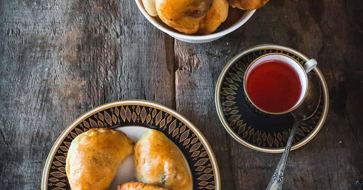 Authentic Vegetarian Russian Pirozhki with Three Fillings (Mushroom Pirozhki, Cabbage Pirozhki and Pumpkin pirozhki with feta and caramelized onion) Recipe | Samsung Food App