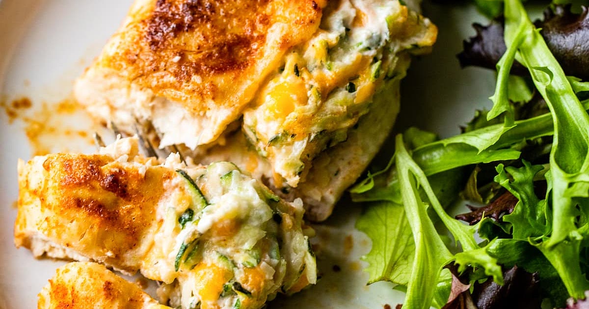 Cheesy Stuffed Chicken Breast with Zucchini Recipe | Samsung Food App