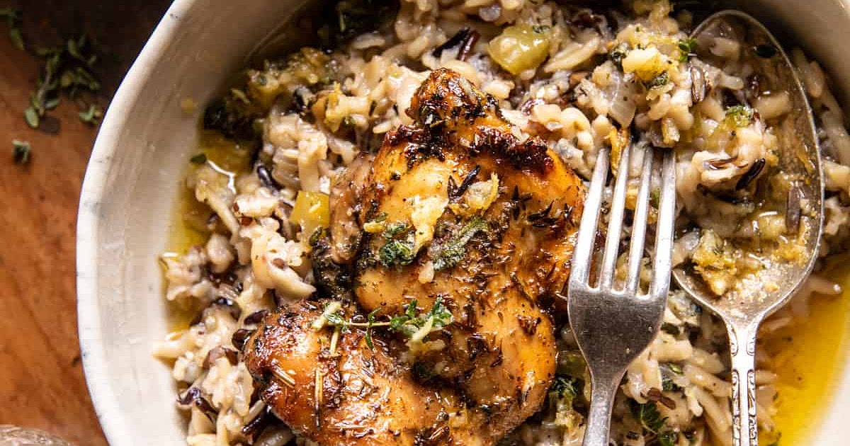 Crockpot Herb Butter Chicken and Wild Rice Recipe | Samsung Food App