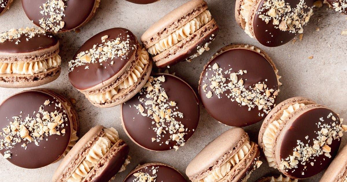 Dark Chocolate Peanut Butter Macarons Recipe | Samsung Food App