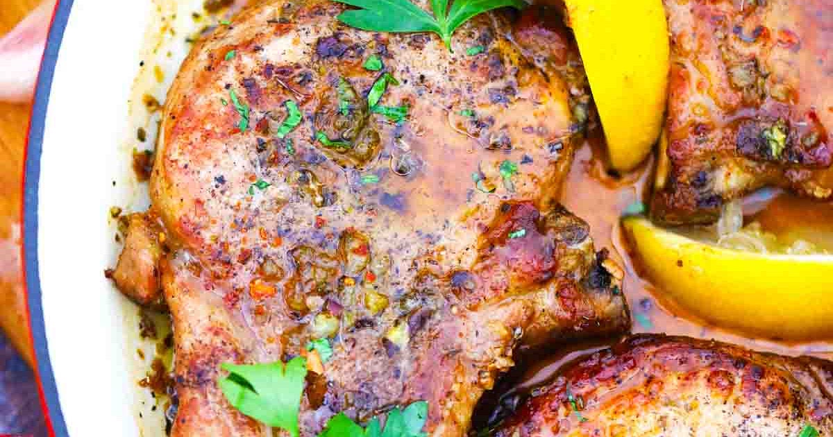 Baked Garlic Lemon Pork Chops Recipe | Samsung Food App
