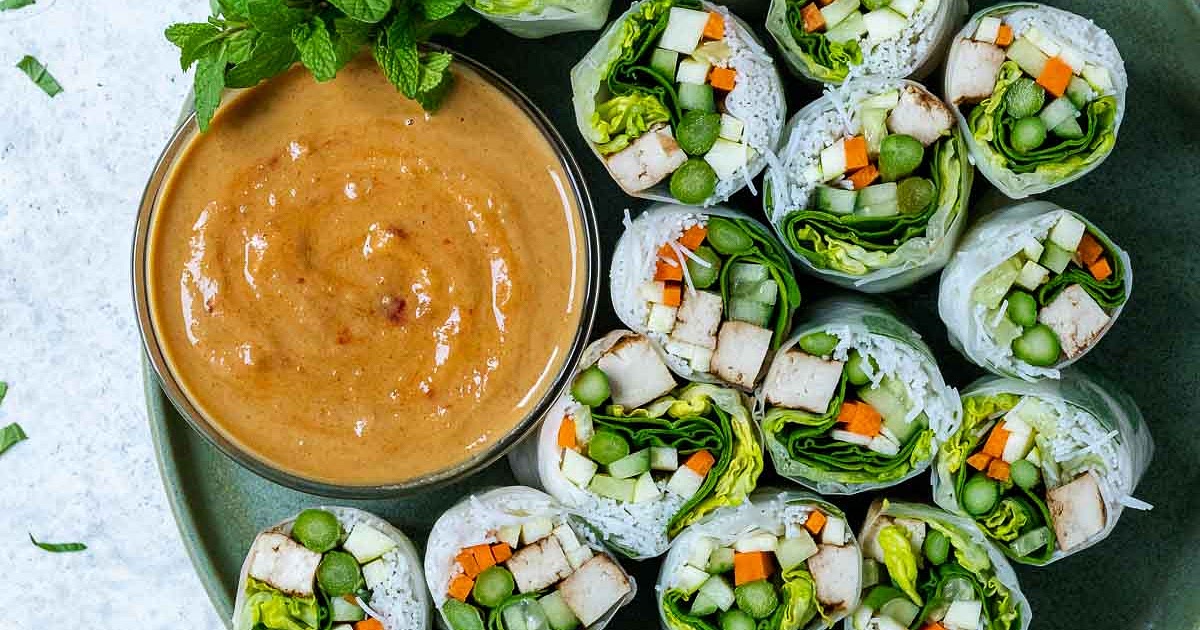 Green Summer Rolls with Homemade Peanut Sauce Recipe | Samsung Food App